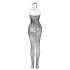 Christine - blomster-mønstret netting-overall - (svart) - XS-L