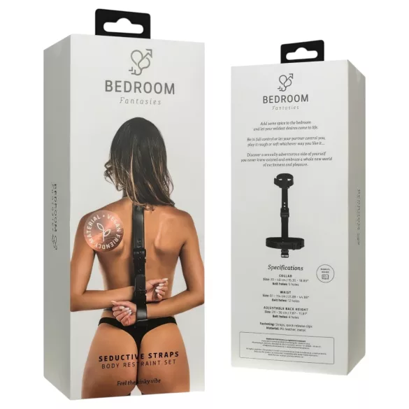 "Soveromsfantasier - BDSM-sett med krage og håndjern (svart)"