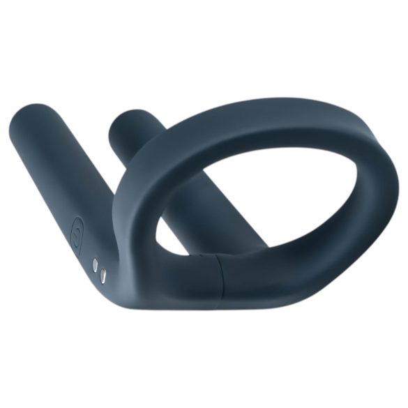 Boners - oppladbar penisring og testikkelvibrator (blå)