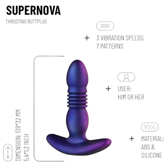 Hueman Supernova - støtvibrator for analsex (lilla)