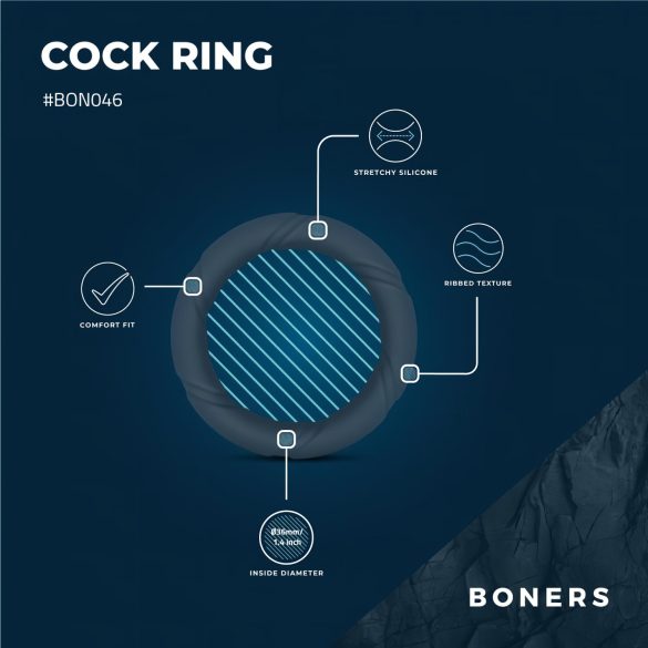 Boners Ergo - silikonpenisring (grå)