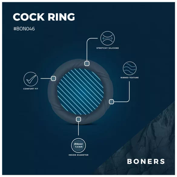 Boners Ergo - silikonpenisring (grå)