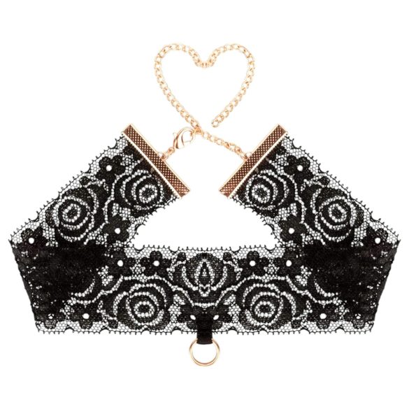 Rosy Gold - halsbånd og håndleddsmansjetter (svart)