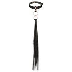 Rosy Gold - halsbånd & pisk (svart)