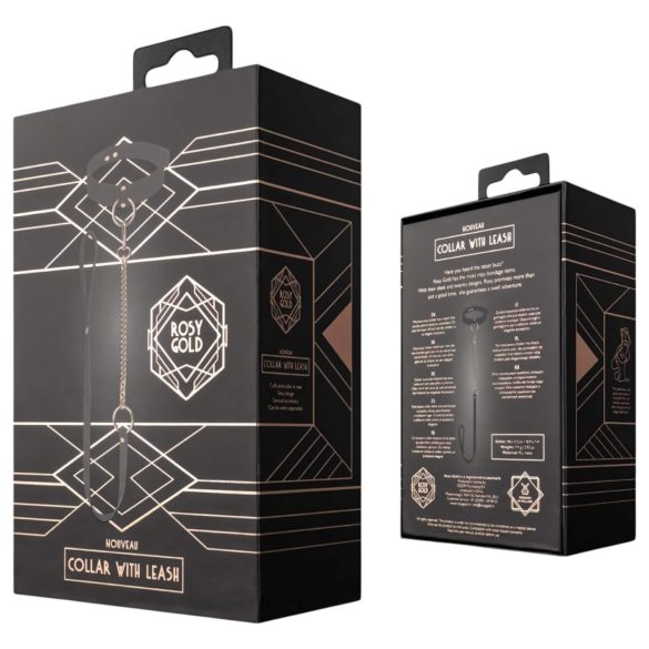 Rosy Gold - halsbånd og bånd (svart-roségull)