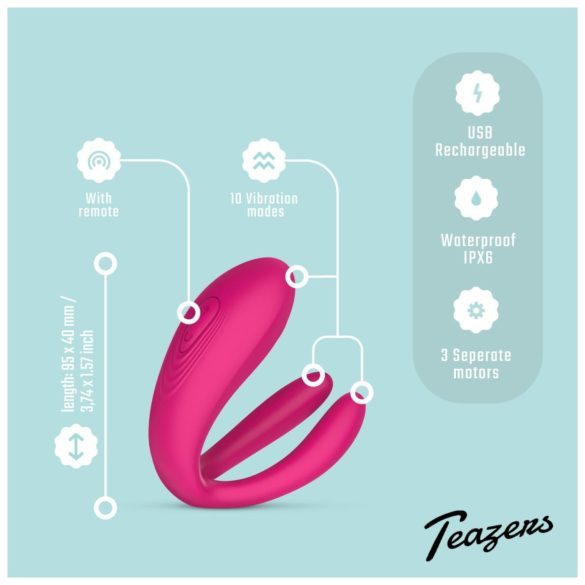 Teazers - 3-motors parvibrator (rosa)