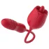 Teazers Rose - støtvibrator med tungeformet klitorisstimulator (rød)