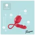 Teazers Rose - støtvibrator med tungeformet klitorisstimulator (rød)