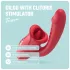Teazers - vibratordildo med klitorisstimulator med tunge (rød)