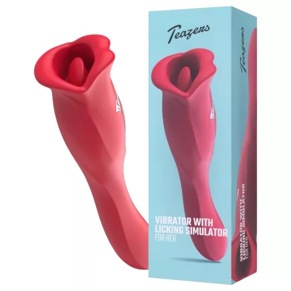 Teazers - tosidig vibrator med tungeformet klitorisstimulator (rød)