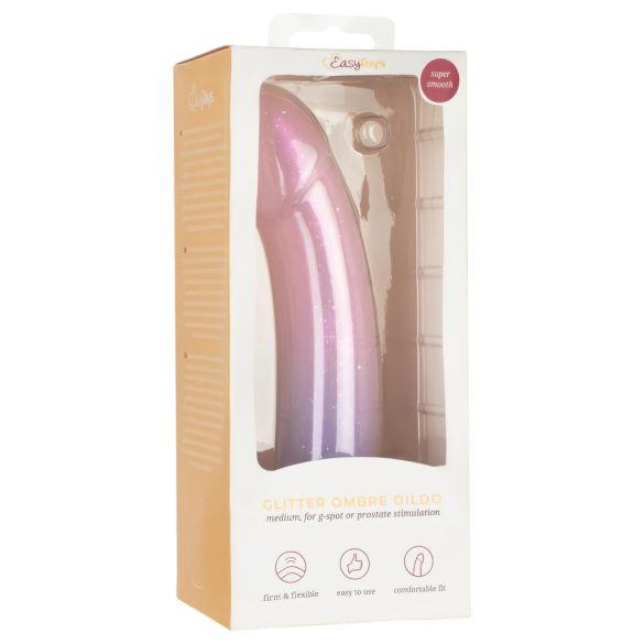 EasyToys Mermaid - glitrende dildo - 19 cm (rosa)