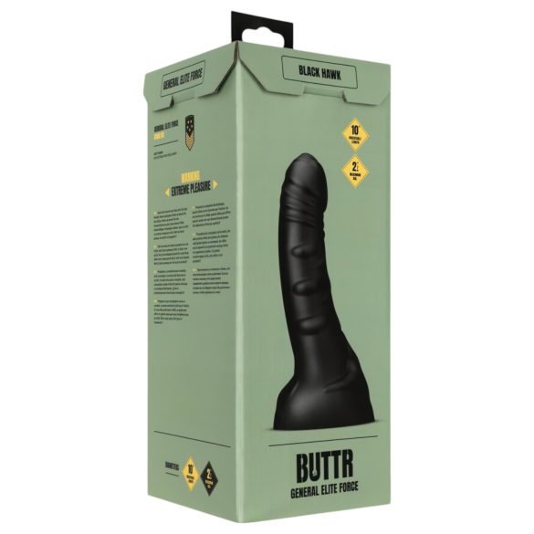 BUTTR Black Hawk - realistisk analdildo (svart)