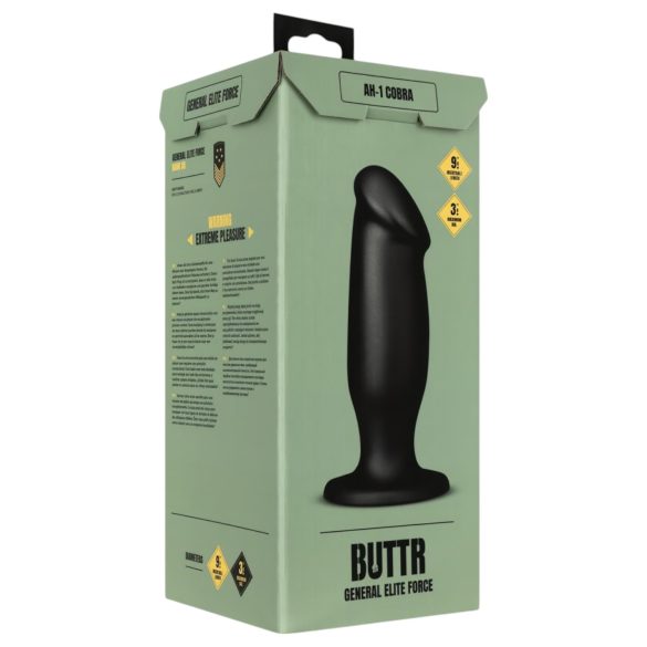 BUTTR AH-1 - sugekopp analdildo (svart)