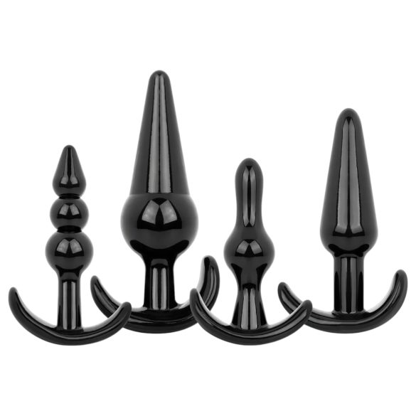 EasyToys - Anal Plug Set - 4 Deler (Svart)
