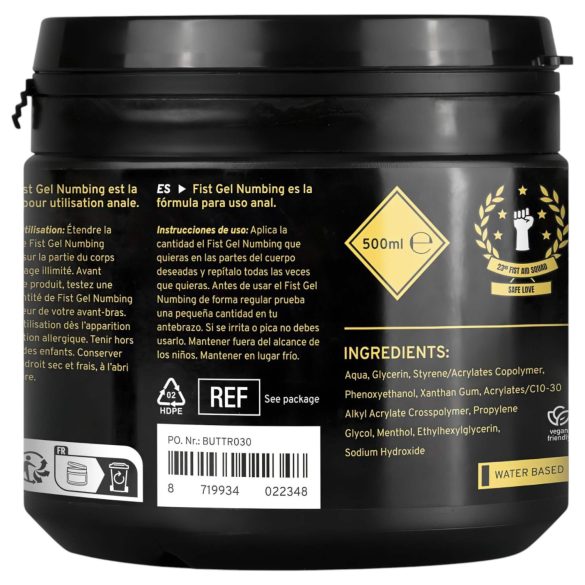 BUTTR - bedøvende fisting-gel (500 ml)