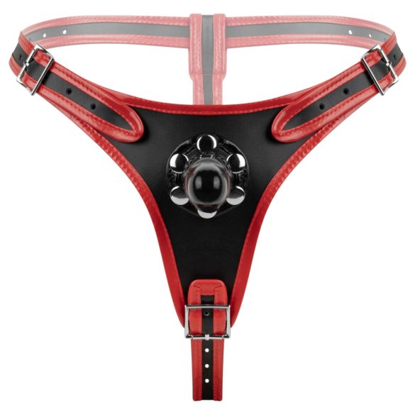 Easytoys - trippel strop-on dildo (svart)