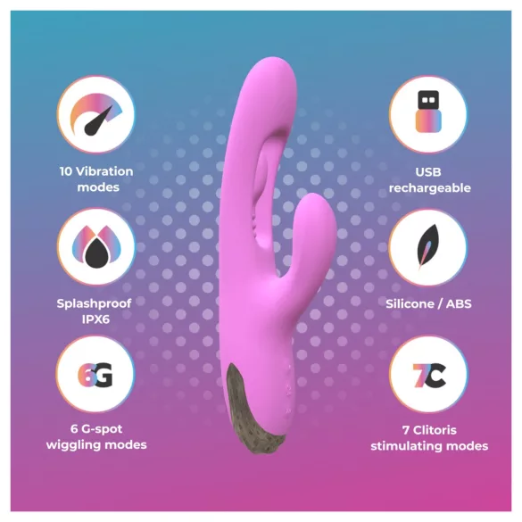 Good Vibes Only - klitorisstimulator med bevegelig finger (lilla)