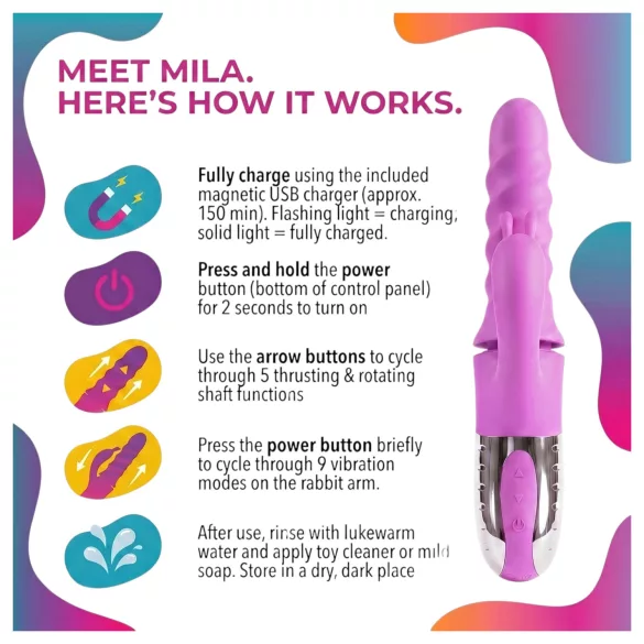 Good Vibes Only - roterende-støtende klitorisstimulator med arm (rosa)