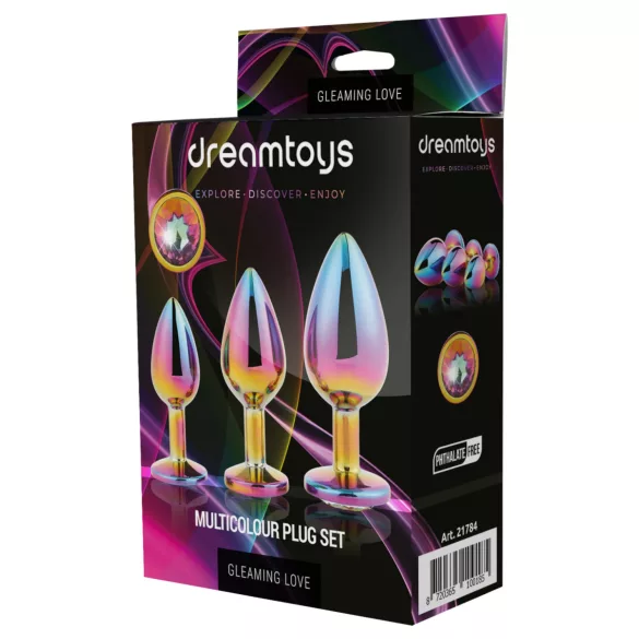 Dreamtoys Gleaming Love - analkuleplugg-sett med juvel (flerfarget)