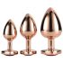 Gleaming Love - hjertelig analplugsett - rosegull (3 deler)