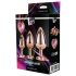 Gleaming Love - hjertelig analplugsett - rosegull (3 deler)