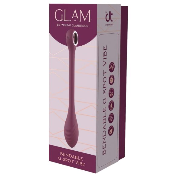 Glam - oppladbar, vanntett G-punkt vibrator som kan formes (lilla)