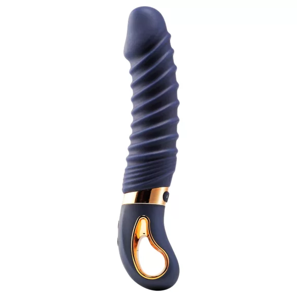 Goddess - oppvarmet ribbet vibrator (mørkeblå)