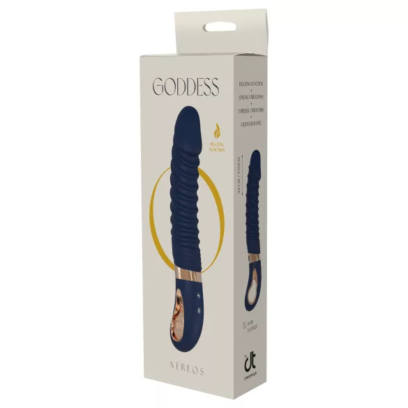 Goddess - oppvarmet ribbet vibrator (mørkeblå)