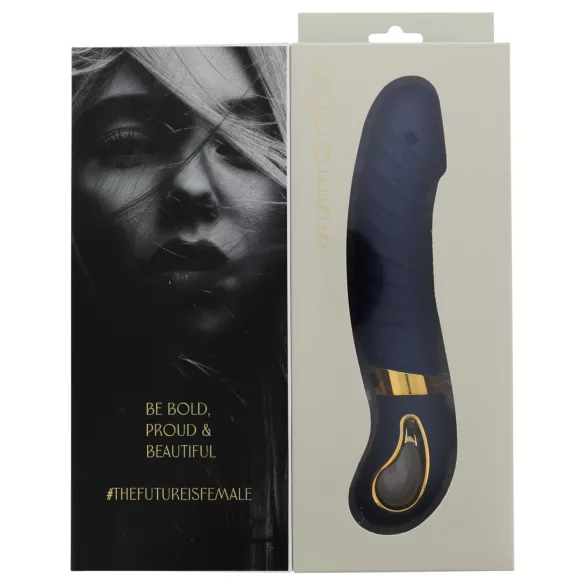 Goddess - oppvarmet ribbet vibrator (mørkeblå)