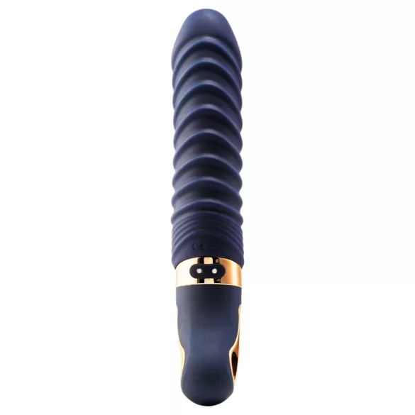 Goddess - oppvarmet ribbet vibrator (mørkeblå)