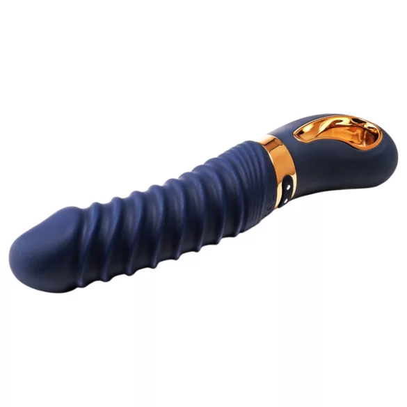 Goddess - oppvarmet ribbet vibrator (mørkeblå)