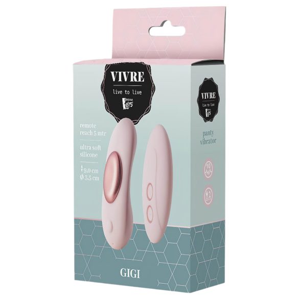 Vivre Gigi - oppladbar, trådløs trusevibrator (rosa)