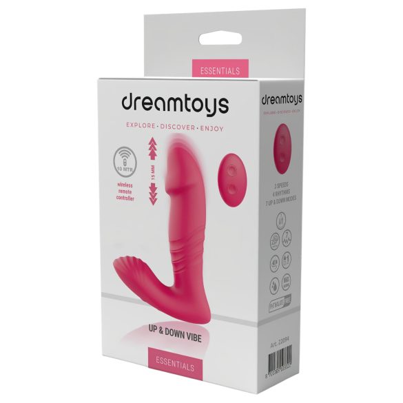 Dreamtoys - trådløs, bærbar skyvende vibrator (rosa)