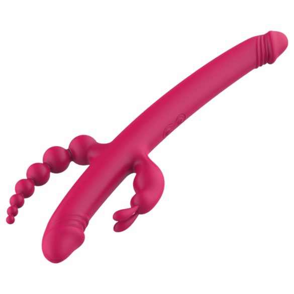 Dreamtoys Anywhere Pleasure Vibe - oppladbar, 4-armet vibrator (rosa)