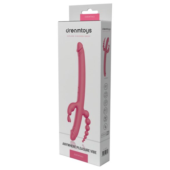 Dreamtoys Anywhere Pleasure Vibe - oppladbar, 4-armet vibrator (rosa)