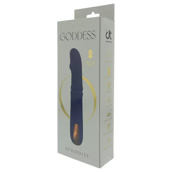 Goddess - støtende vibrator med roterende perler (mørkeblå)