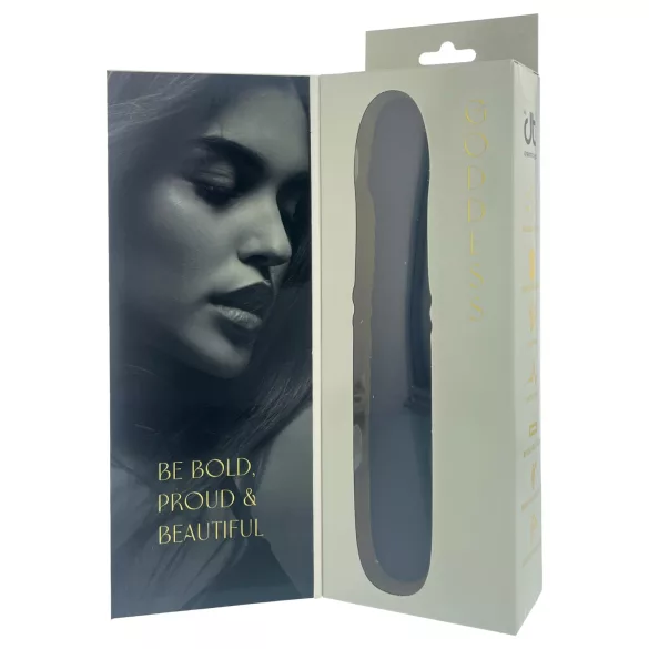 Goddess - støtende vibrator med roterende perler (mørkeblå)