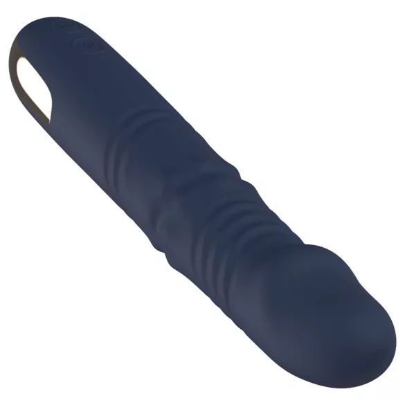 Goddess - støtende vibrator med roterende perler (mørkeblå)