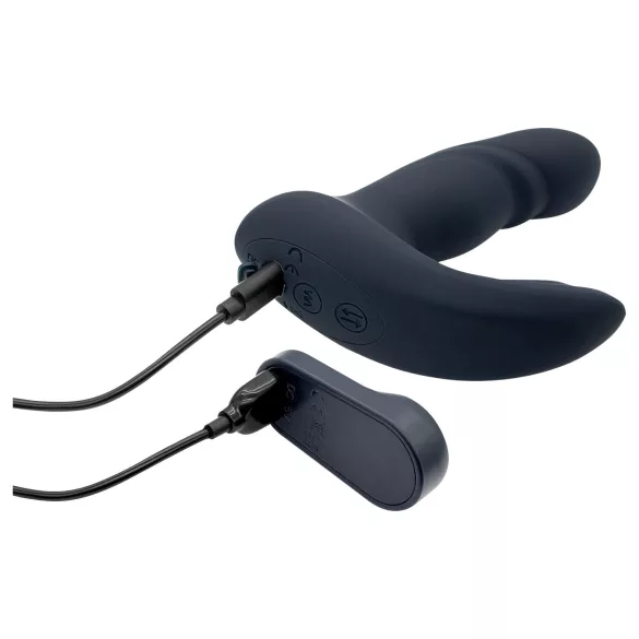 Dreamtoys Pulz - støtende analvibrator med fjernkontroll (blå)