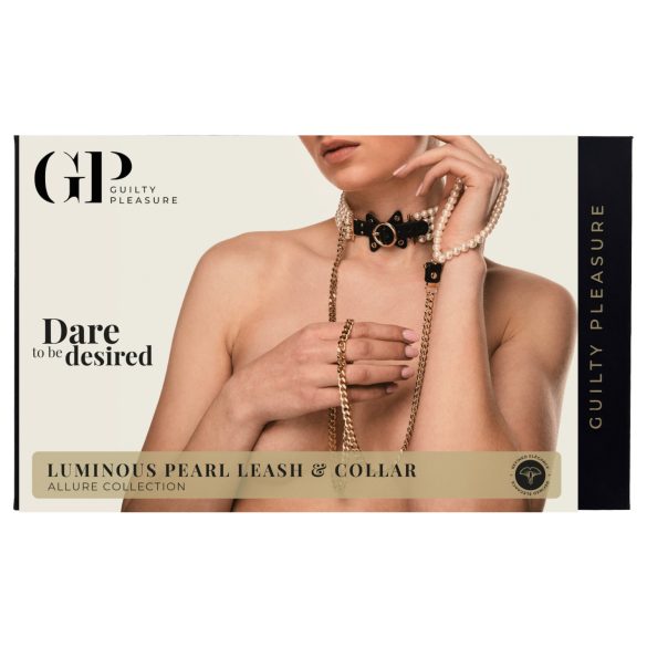 Allure - perlekjede med bånd (svart)