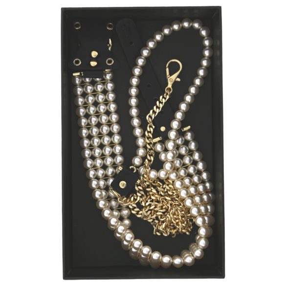 Allure - perlekjede med bånd (svart)