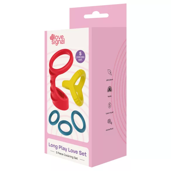 Dreamtoys Love Signal - penisering-sett (flerfarget)