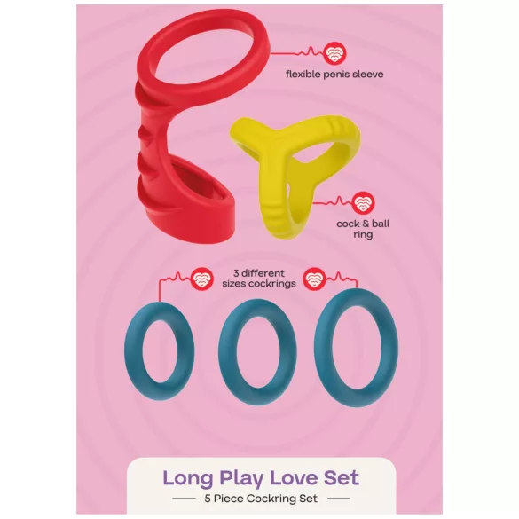 Dreamtoys Love Signal - penisering-sett (flerfarget)
