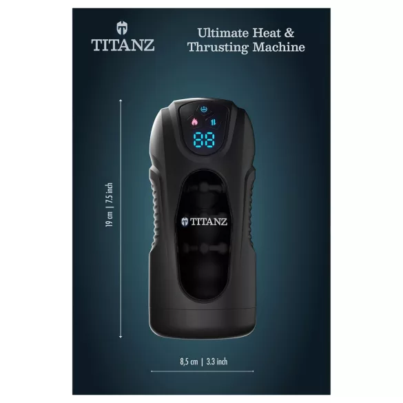 Titanz Ultimate Heat & Thrusting - automatisk masturbator (svart)