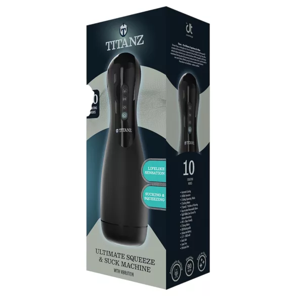 Titanz Ultimate Squeeze & Suck - automatisk masturbator (svart)