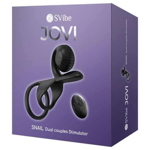 Snail Vibe Jovi - penisring og parvibrator (svart)