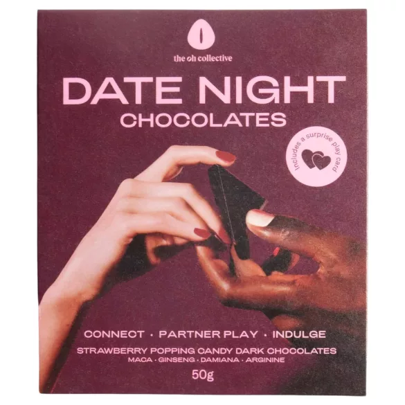 The Oh Collective Date Night - mørk sjokolade med eple og jordbær for par (50 g)