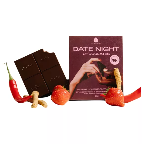 The Oh Collective Date Night - mørk sjokolade med eple og jordbær for par (50 g)