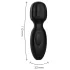 Pixey 2GO - oppladbar mini massasjestav vibrator (svart)