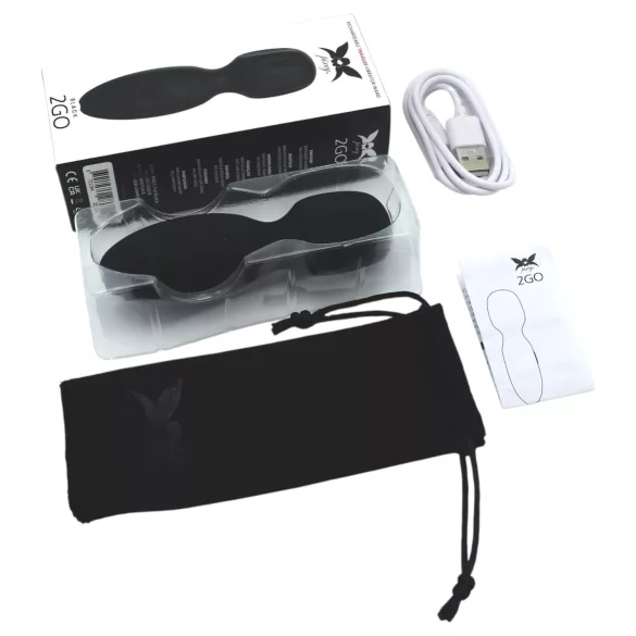 Pixey 2GO - oppladbar mini massasjestav vibrator (svart)